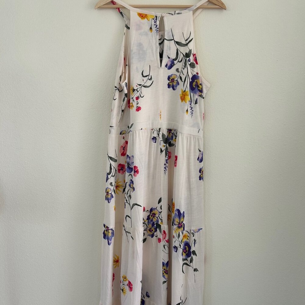 Old Navy Maxi Dress Floral Tiered Sleeveless Summer Tiered Boho Vacation Relaxed - Picture 5 of 7